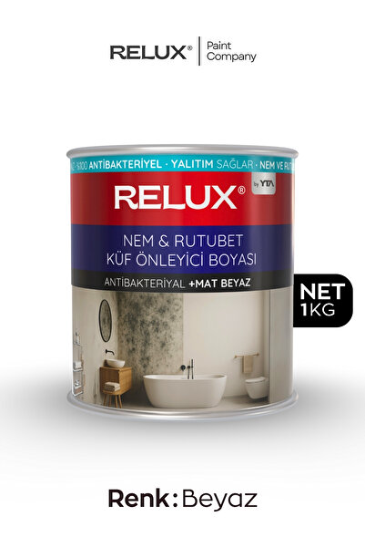 Relux Paint Nem, Rutubet ve Küf Önleyici Boya – Solvent Bazlı, Kalıcı Koruma, İç & Dış Duvar İzolasyonu - 1KG