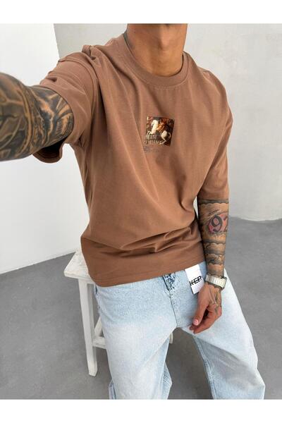 KağanKY Coffee Oversize Printed T-Shirt