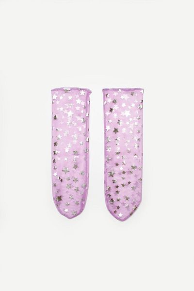 Le Mabelle Lilac Little Star Detailed Girl's Tulle Socks
