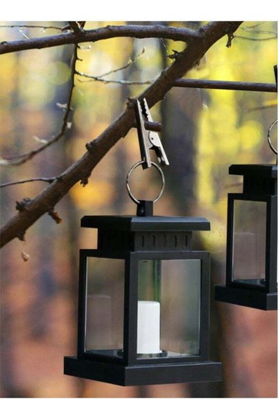 Generic Outdoor chandelier solar waterproof hanging LED candle light lawn cam...