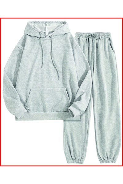 HOFFNUNG Full Hoodie Blank No Logo New Grey Oversized Sportswear