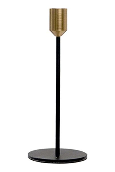 Generic Metal Candlestick Holder Black/Gold 21.00x9.00x9.00cm