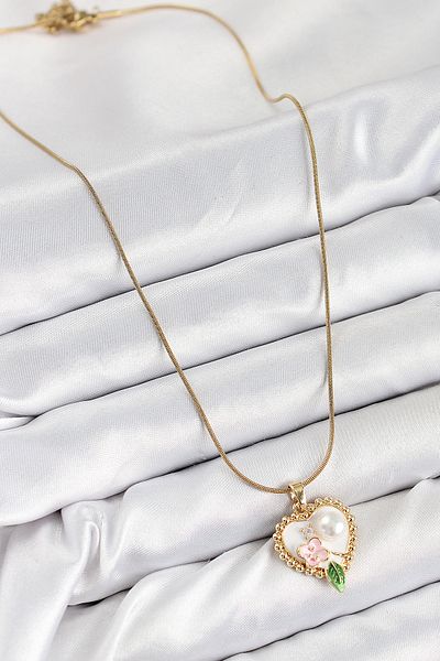 Clariss 316L Steel Artistic Portrait Model Gold Color Women's Necklace