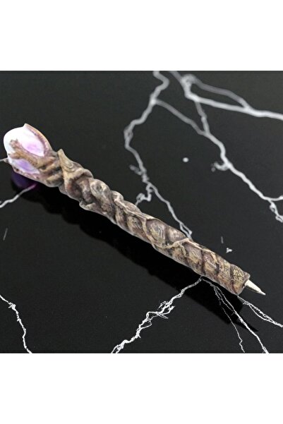 Kuzey Tacı قلم حبر جاف كريستالي سحري - تصميم رائع من الحجر الأرجواني مع قلم حلزوني Vip