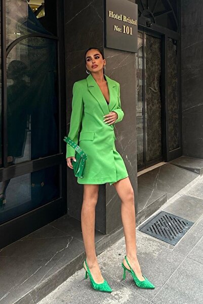 Lijuri Kruvaze Yaka Ceket Elbise 2200-06