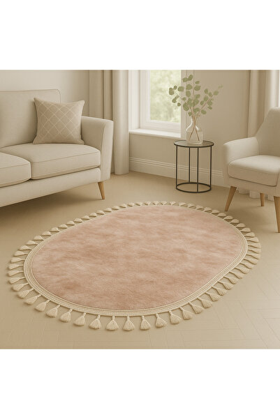 Sarar Tüylü Premium Post Halı | Oval Yumuşak Peluş Kaymaz Taban Makinede Yıkanabilir Post Kürk Halı