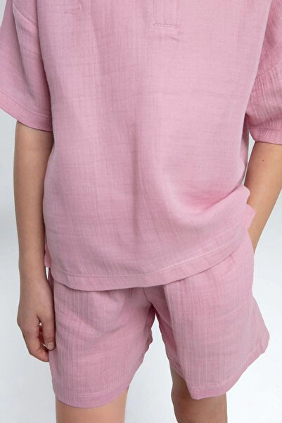 Rolypoly Girl's Shorts Set Muslin Woven Fabric