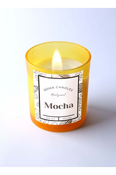 Generic Mocha Scented Candle 200 ml , Wooden Wick, Aroma Hand Poured Natural ...