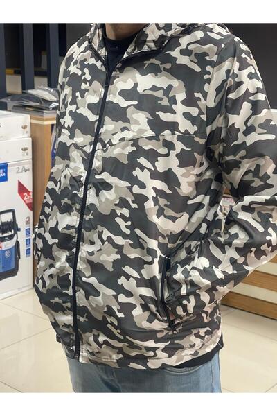 ROSANDO Camouflage Patterned Hooded Raincoat