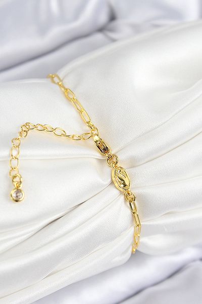 Clariss Vip Brass Zircon Stone Flower Model Gold Color Women's Bracelet