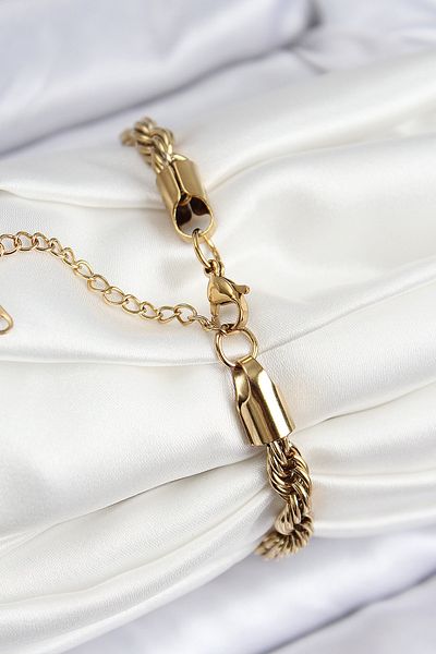 Clariss 316L Steel Classic Twist Chain Model Gold Color Women's Bracelet
