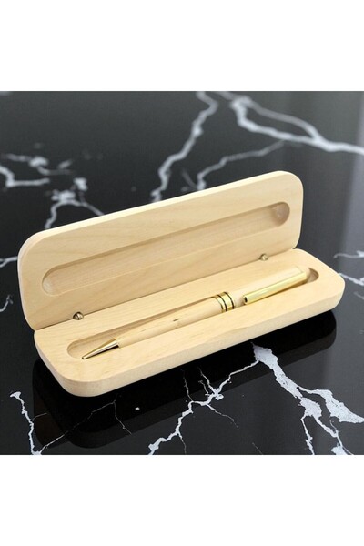 Kuzey Tacı Elegant Metal Tip Ballpoint Pen in Stylish Wooden Box Vip Special ...