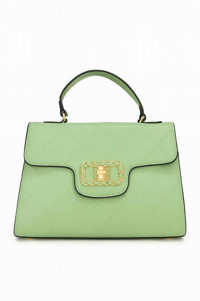 Generic Quilted Leather Ladies Handbag with Gold Chain Buckle – Elegant Top Handle & Shoulder Bag for women