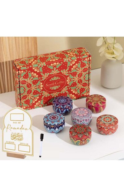 Generic Ramadan Luxury Gift Set 6pcs Scented Candles Gift Box and Acrylic Ram...