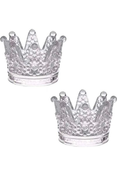 Generic 2-Piece Candle Holder Set Clear 7.8x6.8x5cm