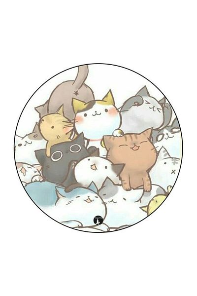 Generic RKN Cat Printed Fridge Magnet White/Brown/Blue