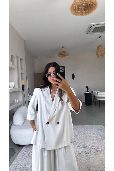 Buket Teke Ivory Premium Jacket Pants Set