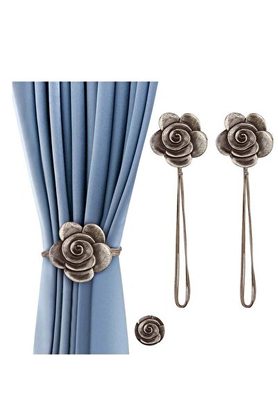 Generic KASTWAVE Curtain Ties Magnetic 2 Pack Resin Flower Curtain Tiebacks Vintage Curtain Drapery Holdbac