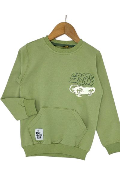 VOY KİDS Boys' Back Skateboard Printed 2-10 Years Old Seasonal 2 Thread Tracksuit Set
