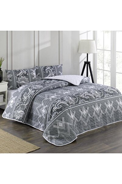 Kristal Σετ Παπλωματοθήκης Μονό Κρεβάτι Light Quilted Μωσαϊκό Γκρι