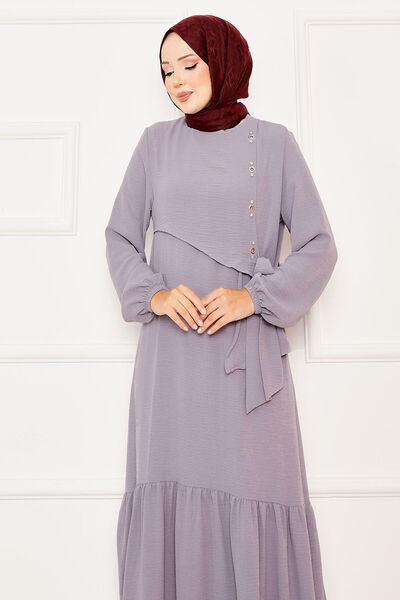 EBRUTESETTÜR Front Tie Dress with Aller and Stone Detail
