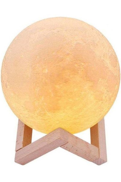 Generic 3D Moon Light Lamp Yellow/Beige 15cm