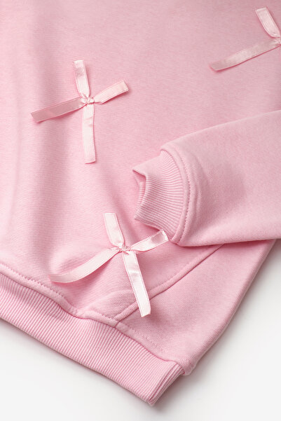 Le Mabelle Pembe Fiyonk Detaylı Kız Çocuk Sweatshirt