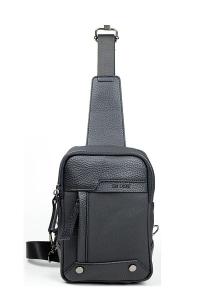 en deri Men's Black Multi-Compartment Daily Cross Strap Shoulder Bag