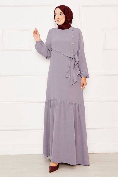EBRUTESETTÜR Front Tie Dress with Aller and Stone Detail