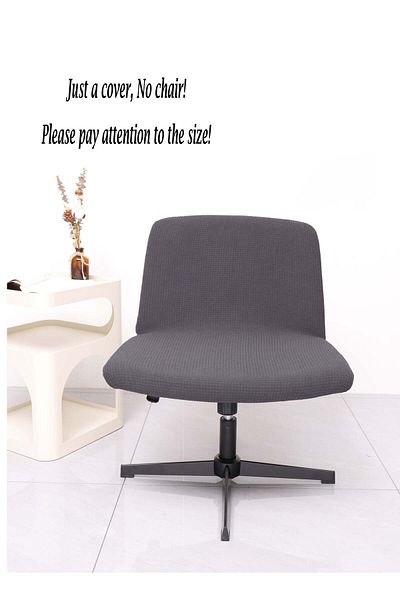 Generic Waterproof Armless Chair Slipcover Stretch Criss Cross Slip Cover Accent Chair Covers Jacquard Wide