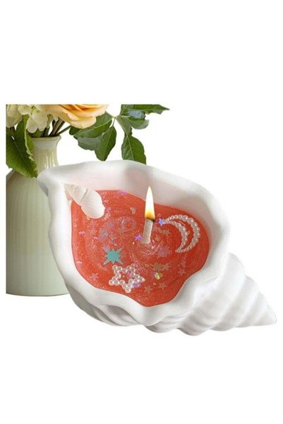 Generic Osmanthus fragrans Scented Conch Shell Candle, Conch Shell Soy Wax Ca...