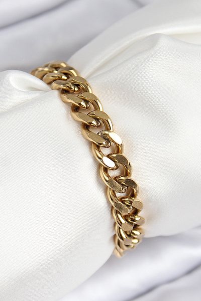 Clariss 316L Steel Classic Thick Chain Model Gold Color Women's Bracelet