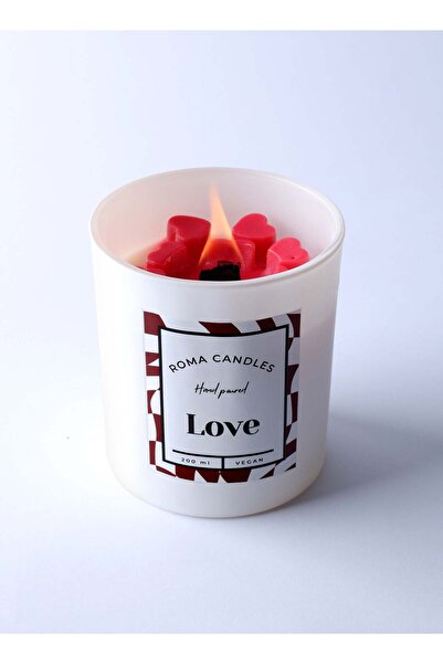 Generic Love - Amber & Fresh flowers Scented Candle 200 ml, Wooden Wick, Arom...