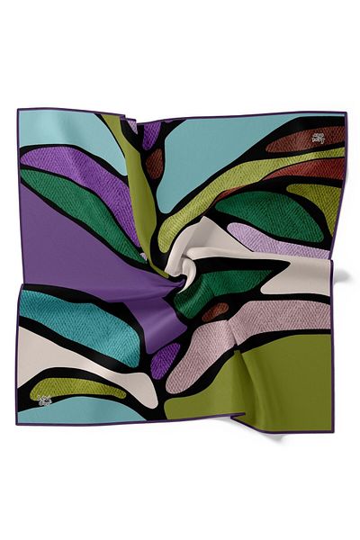 Levidor Abstract Geometric Pattern Sparkling Crystal Scarf
