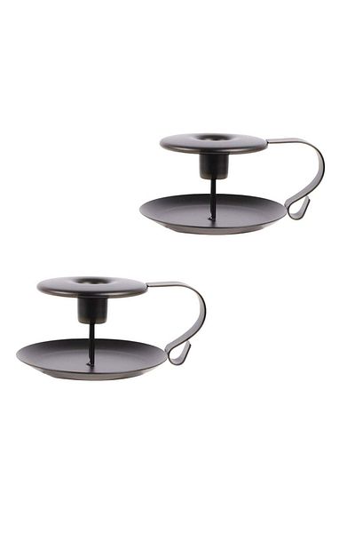 Generic Oasisgalore 2 PCS Retro Iron Candle Holder Simple Black Taper Candlestick Holders Candlelight Stand