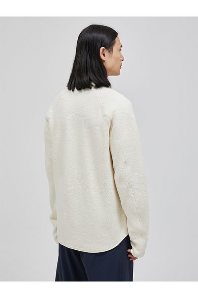 Peak Performance Men's Beige Fleece Sweatshirt - Stand Collar, Pleat Zip Jacket - g 79711040 _M