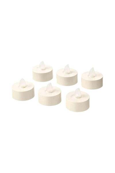 Generic 6-Piece Led Tealight Set White 8x4x13cm