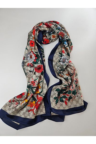 Webinay Home Flower Theme g Pattern Voile Silk Silk Scarf Hijab