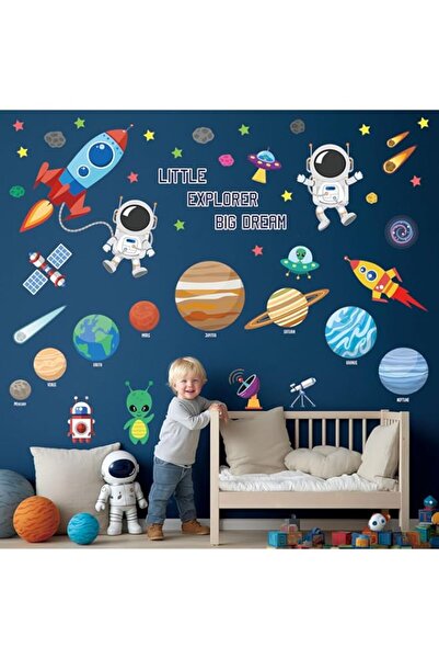 Generic ملصقات حائط بتصميم الفضاء الخارجي من ديكو وول DSL-8058، ديكور غرفة نو...