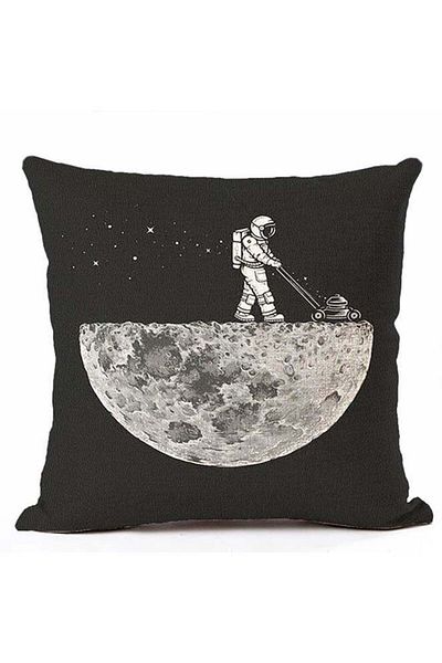 Generic Space Astronaut Pattern Cushion Cover Multicolour 45x45cm