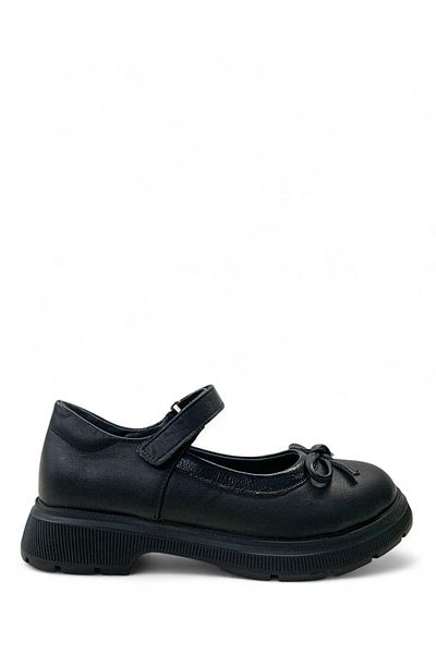 Tuğba Ortopedi 897 Orthopedic 100% Genuine Leather Girl's Black School Ballerinas