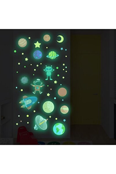 Generic 58 قطعة من ملصقات الحائط المضيئة في الظلام على شكل نجوم للسقف وملصقات...