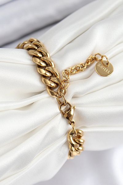 Clariss 316L Steel Classic Thick Chain Model Gold Color Women's Bracelet