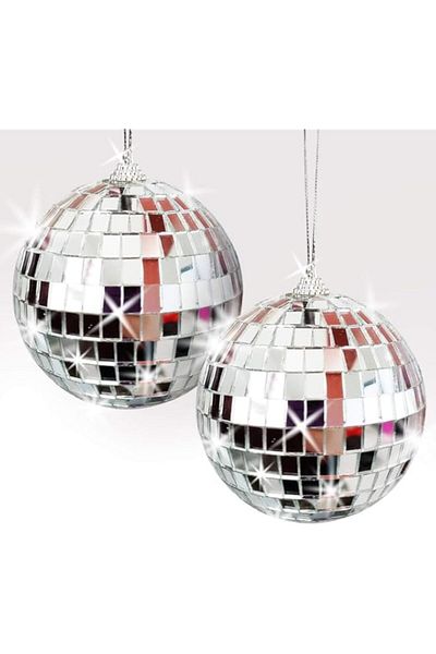 Generic Disco Mirror Balls Silver Hanging Ball for 50s 60s 70s Disco DJ Light Effect Party Home Decoration