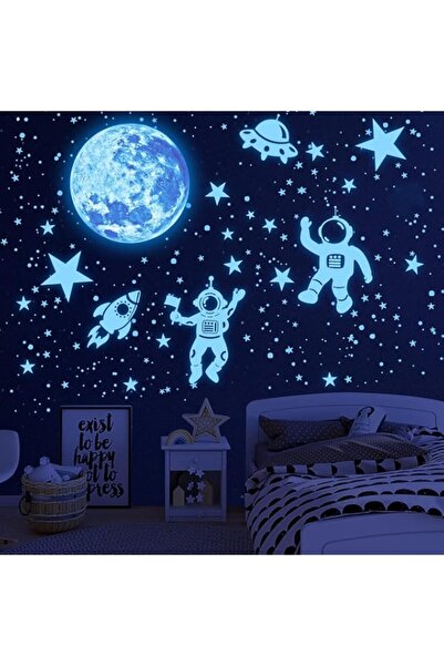 Generic نجوم مضيئة في الظلام للسقف، وملصقات جدارية للقمر والفضاء المتوهجة في ...