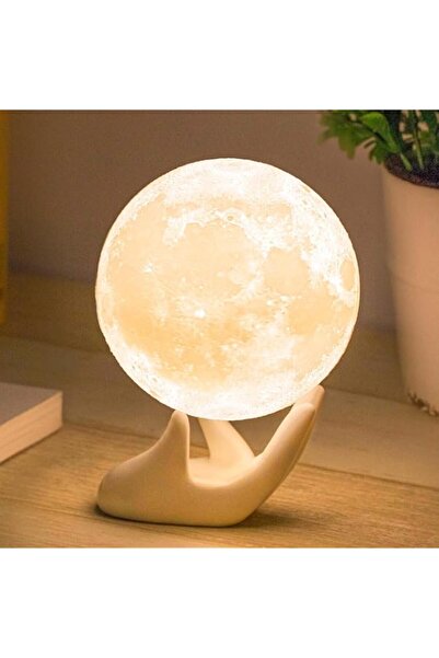 Generic مصباح قمري ثلاثي الأبعاد من Aowin بقاعدة سيراميك، مصباح قمري معلق لدي...