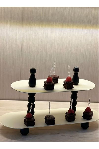 Generic Elegant two-tier dessert serving plate
