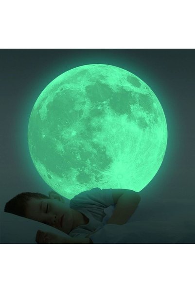 Generic Glow in The Dark Moon Decals Sticker, 30cm Night Light Glowing Lumino...