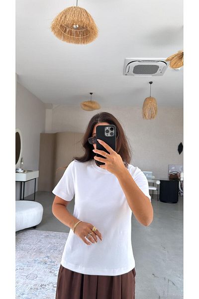 Buket Teke White Dlv Basic Cotton Tshirt