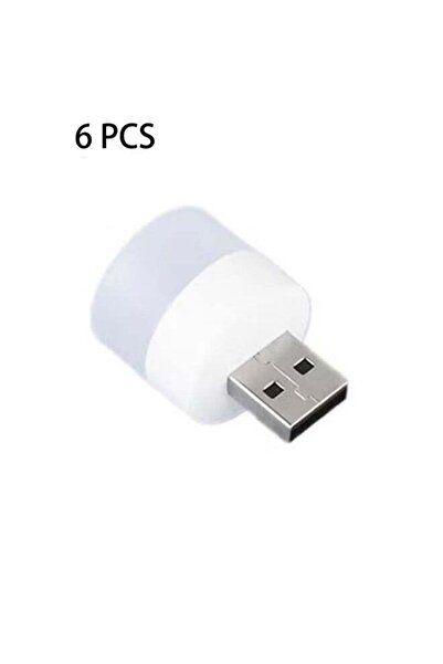Generic 6 PCS LED Night Light Bulb USB Type White Colour New, Car USB Night L...